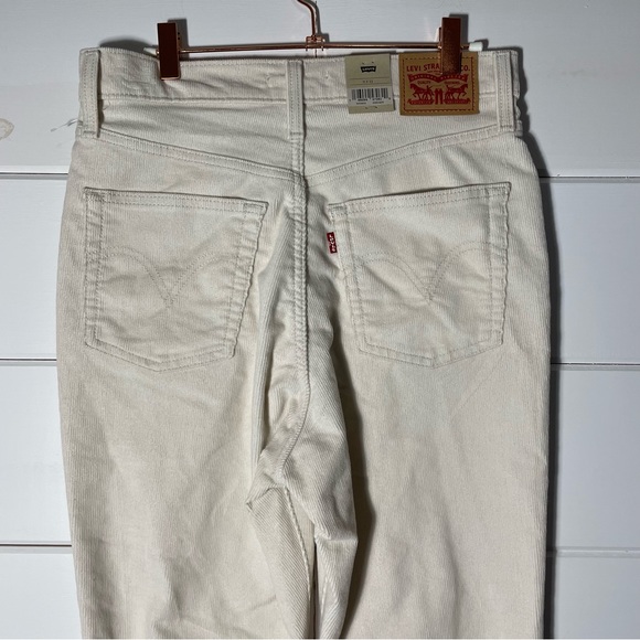Levi's Women's Cream Ribcage Bootcut Corduroy Jeans 90's - Picture 5 of 13